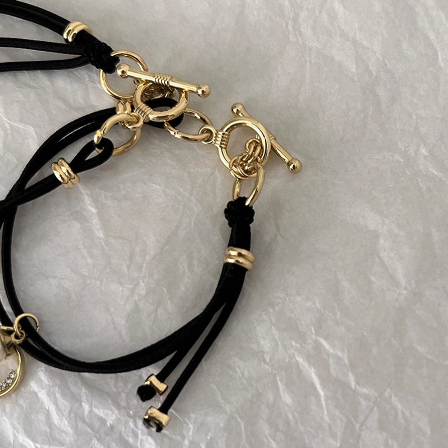 Women's Simple Style Heart Shape Smiley Face Alloy Hair Tie