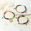 Copper 18K Gold Plated Beaded Enamel Letter Devil's Eye Bracelets