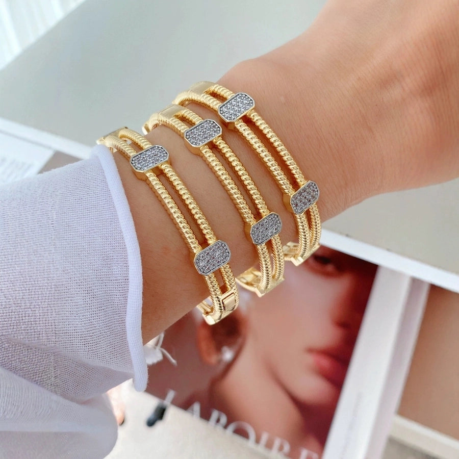 Jewelry Vintage Style Classic Style Geometric Copper Zircon Plating Rings Bracelets