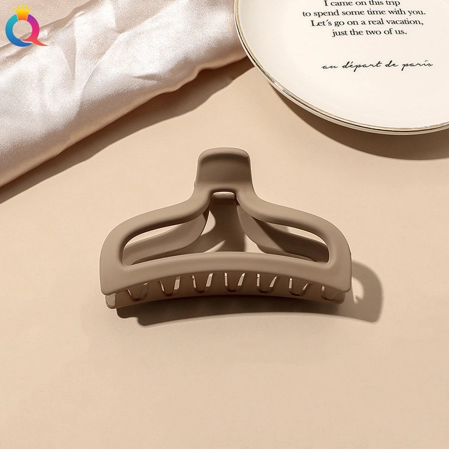 fashion solid color plastic metal hair claws 1 piece