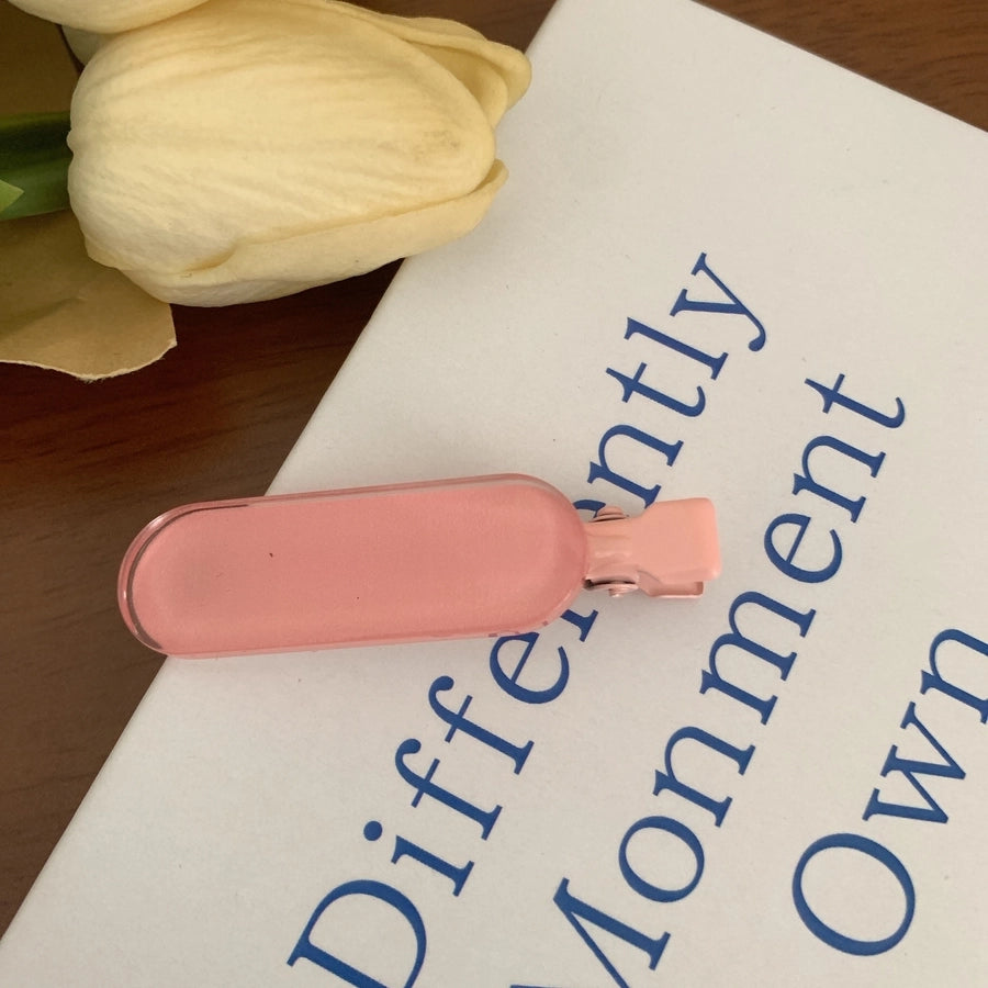 Women's Cute Sweet Korean Style Oval Plastic Resin Handmade Hair Clip