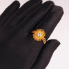 Brass 24K Gold Plated Irregular Inlay Geometric Fireworks Zircon Rings