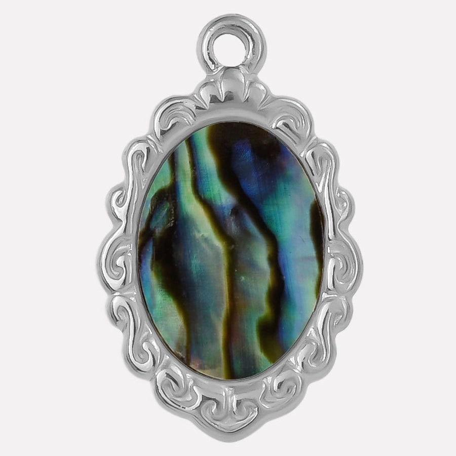 Jewelry Vintage Style Classic Style Oval 304 Stainless Steel Shell Abalone Shell 18K Gold Plated Irregular Plating Pendant Necklace