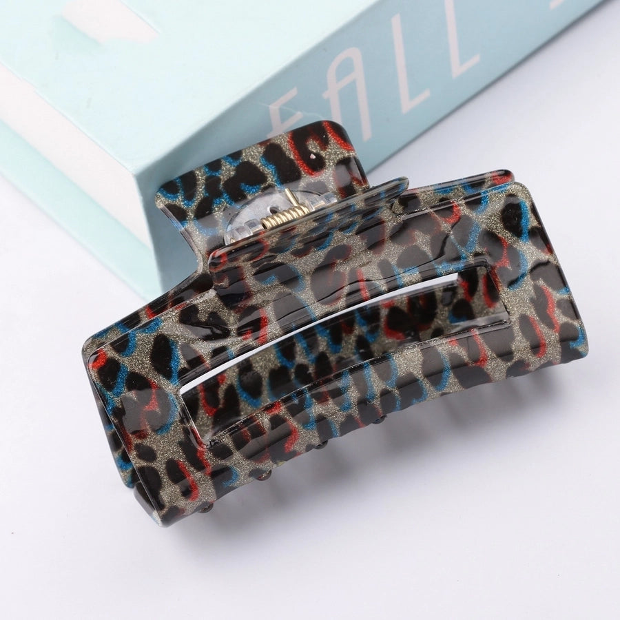 simple style leopard acetic acid sheets hair claws 1 piece