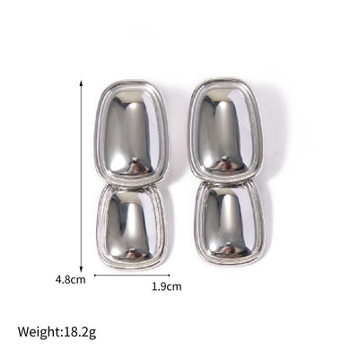 1 Pair Vintage Style Simple Style Commute Rectangle 304 Stainless Steel 18K Gold Plated Ear Studs