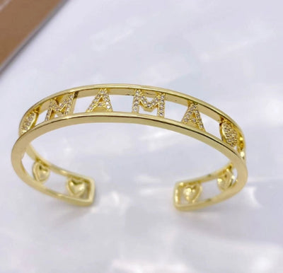 Jewelry Vintage Style Classic Style Letter Copper Zircon Mixed Metal Plating Bangle