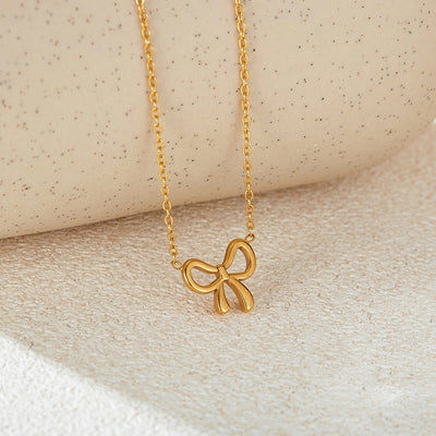 Jewelry IG Style Simple Style Bow Knot 304 Stainless Steel Pendant Necklace