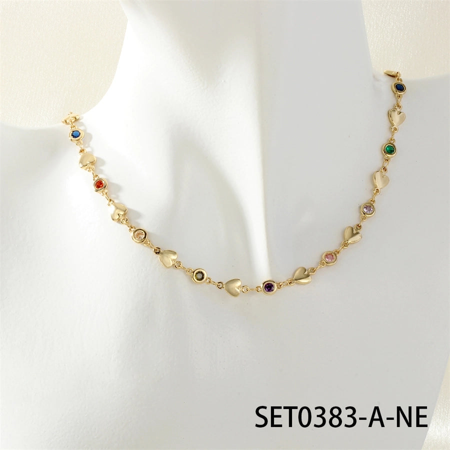 Jewelry IG Style Facial Features Eye  Face Copper Zircon Enamel Inlay Bracelets Necklace