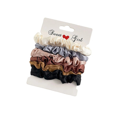women's simple style ditsy floral solid color satin hair tie