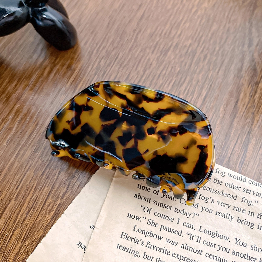 cute color block acetic acid sheets printing hair claws