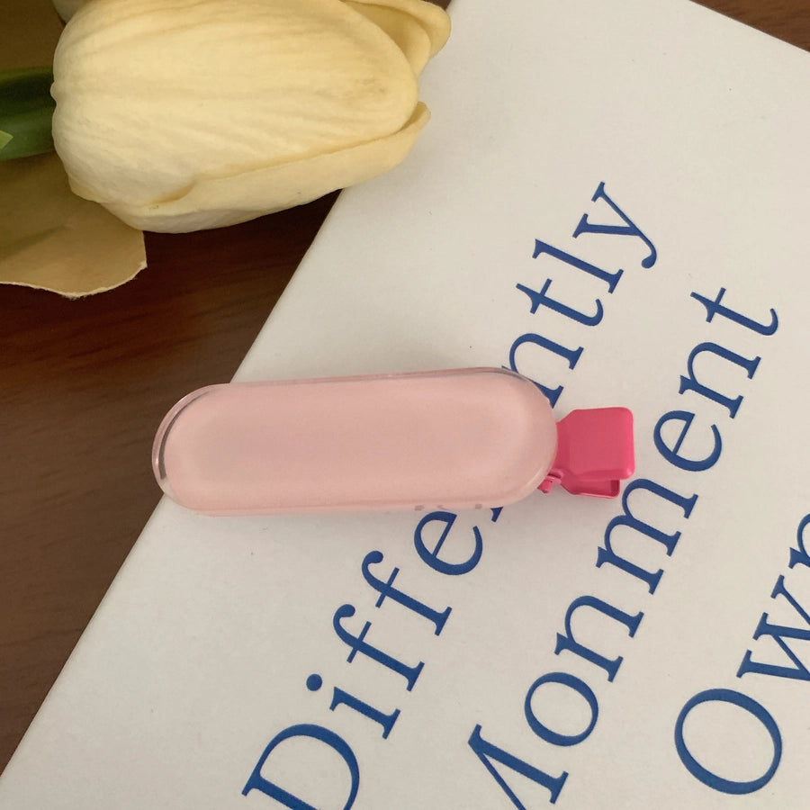 Women's Cute Sweet Korean Style Oval Plastic Resin Handmade Hair Clip