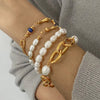 Elegant Geometric Stainless Steel Beaded Chain Bracelets In Bulk
