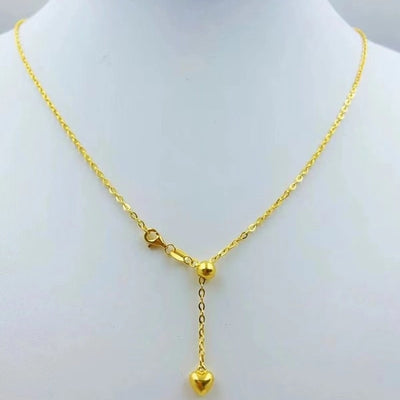 Jewelry Elegant Glam Heart Shape Titanium Steel 18K Gold Plated Pendant Necklace