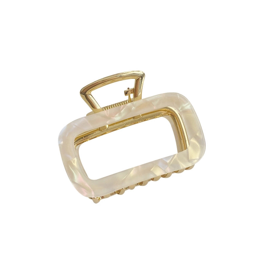 women's simple style solid color alloy plating hair claws