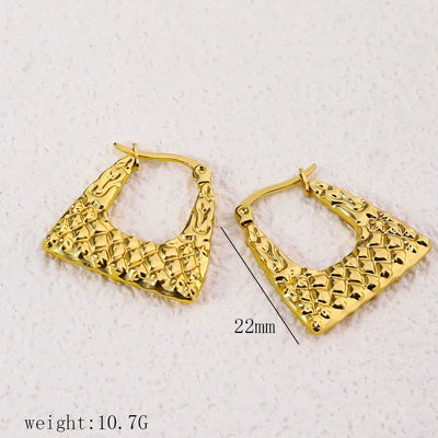 1 Pair Simple Style Commute Geometric Heart Shape Plating Titanium Steel Drop Earrings Earrings Ear Studs