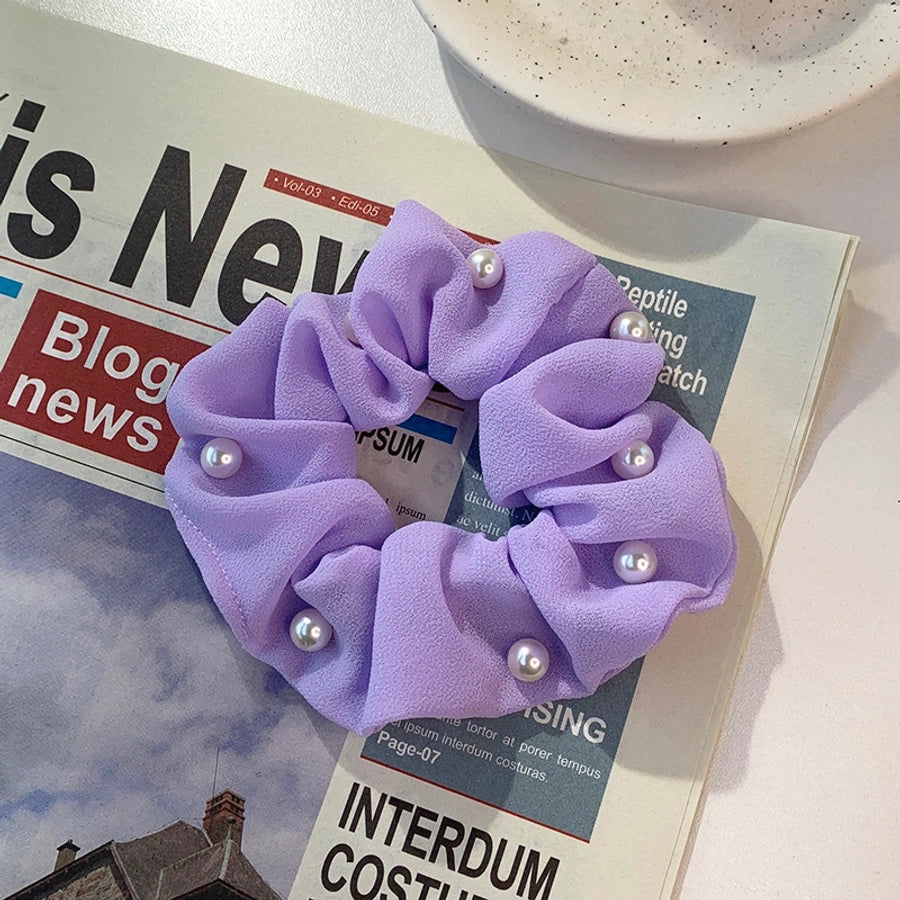 cute solid color cloth flannel hair tie