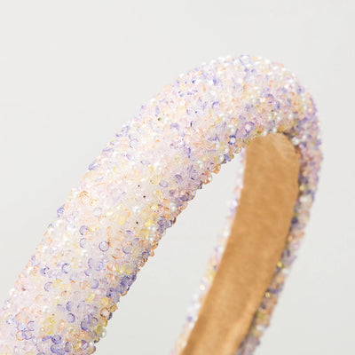 Women's Cute Sweet Classic Style Solid Color Sponge Inlay Rhinestones Pearl Hair Band