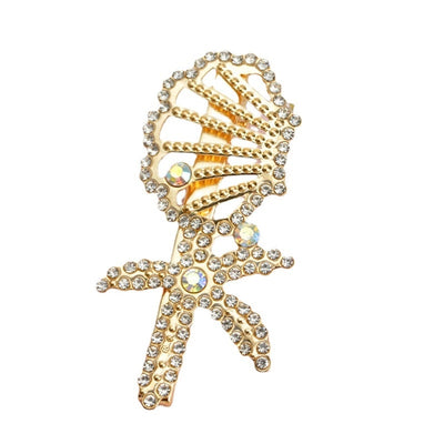 fairy style bow knot metal inlay rhinestones pearl hair clip 1 piece