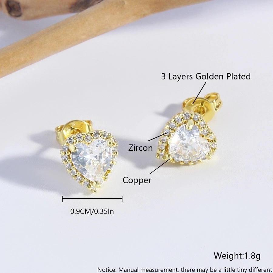 1 Pair Elegant Luxurious Simple Style Water Droplets Daisy Plating Copper 18K Gold Plated Gold Plated Ear Studs