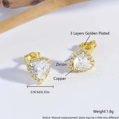 1 Pair Elegant Luxurious Simple Style Water Droplets Daisy Plating Copper 18K Gold Plated Gold Plated Ear Studs