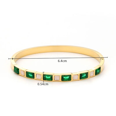 Elegant Geometric Square Leaves Titanium Steel Bangle In Bulk