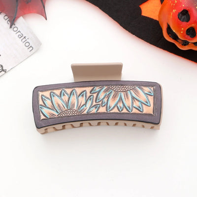 women's vintage style simple style sunflower pu leather hair claws