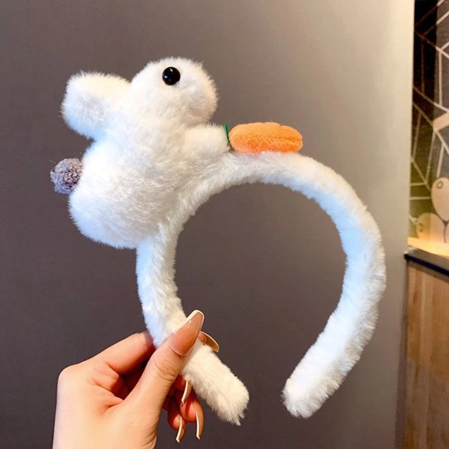 Headwear Cute Super Cute Plush Rabbit Hairband Women's Autumn and Winter Face Washing Non-slip Headband Internet Celebrity TikTok Other Hair Accessories