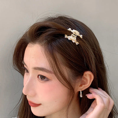 women's simple style solid color alloy plating hair claws