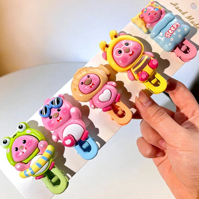 LOOPY Little Beaver Children's Hairpin Duckbill Clip Side Bangs Clip Broken Hairpin Little Girl's Headwear Ruby Hair Accessories