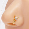 1 Piece Nose Rings & Studs Simple Style Commute Star Moon Copper Hollow Out Artificial Rhinestones Zircon 18K Gold Plated
