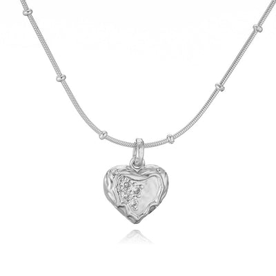 Jewelry Elegant Sweet Simple Style Pentagram Heart Shape Bee Copper Zircon 18K Gold Plated Enamel Inlay Pendant Necklace