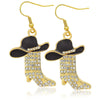 1 Pair Casual Simple Style Streetwear Boots Plating Copper Zircon Drop Earrings
