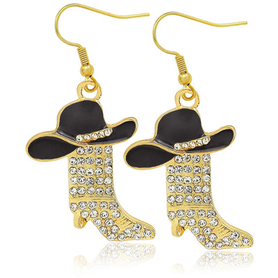 1 Pair Casual Simple Style Streetwear Boots Plating Copper Zircon Drop Earrings