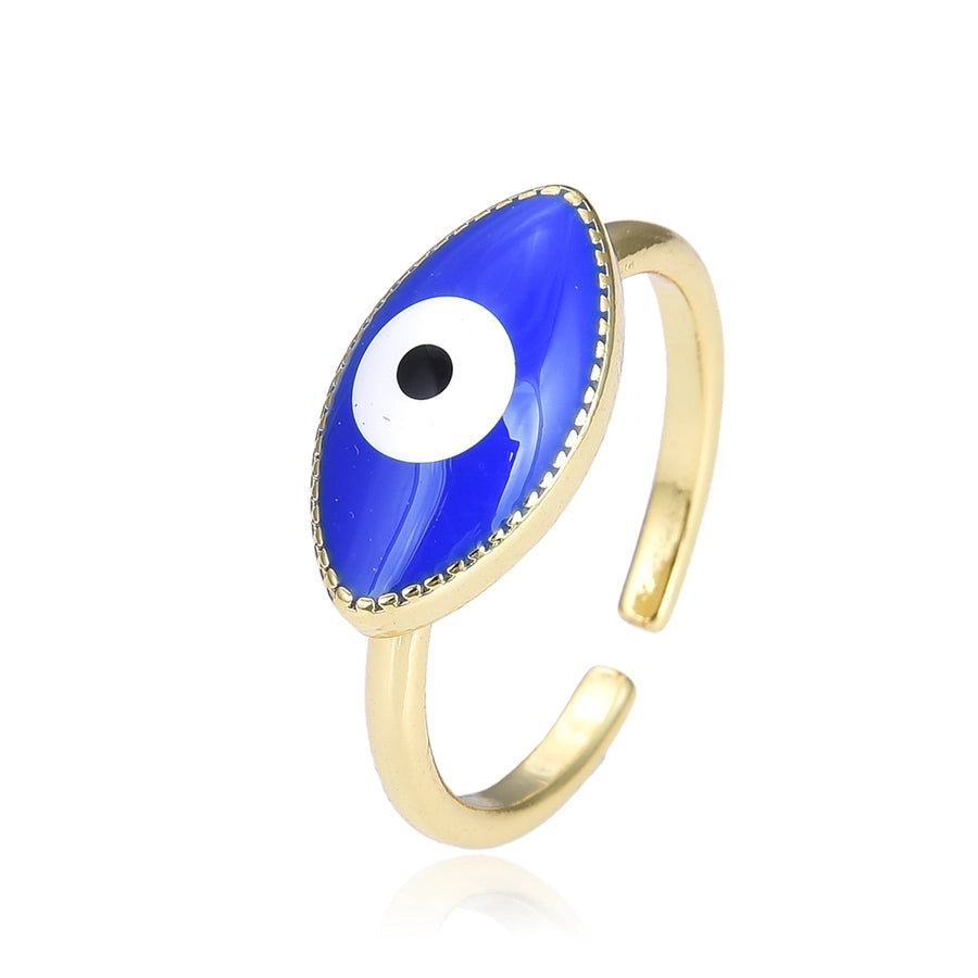 Copper Plating 18K Color Retaining Glossy Dripping Oval Open Ring