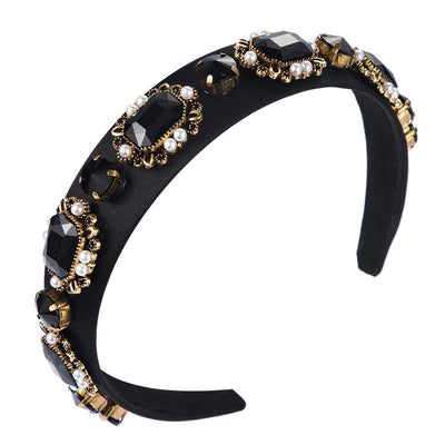 new retro baroque pearl hair hoop court style diamond headband female hair accessories