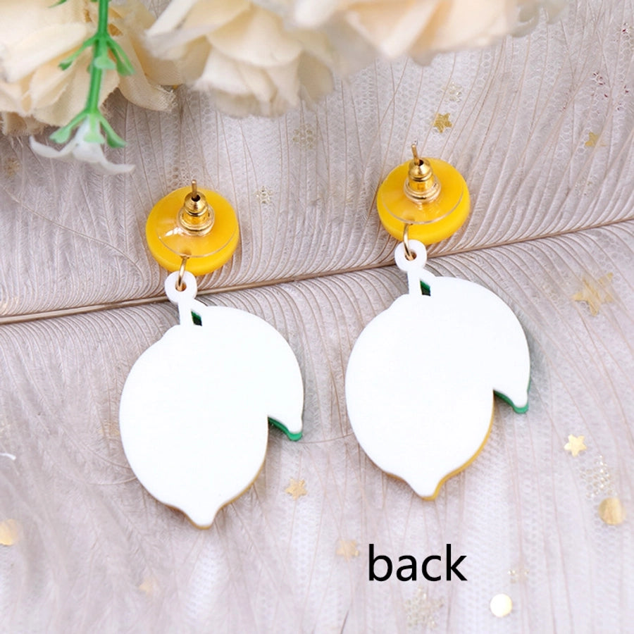 Korean Style Acrylic Sheet Lemon Earrings Summer Vacation Acrylic Women Jewelry Earrings Trendy Fruit Earrings