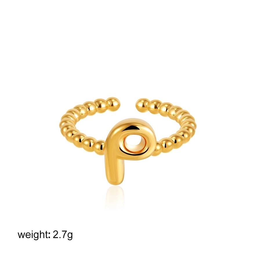 Copper Letter Open Rings