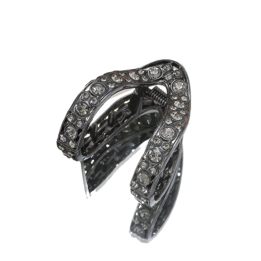 women's simple style solid color alloy plating inlay rhinestones hair claws