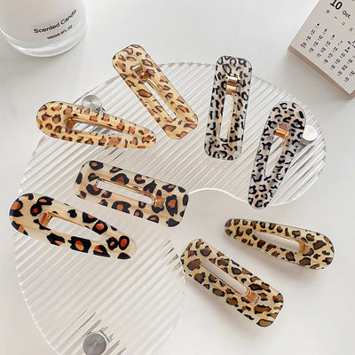 simple style leopard arylic hair clip