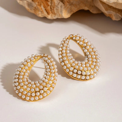 1 Pair Classic Style Water Droplets 304 Stainless Steel Ear Studs