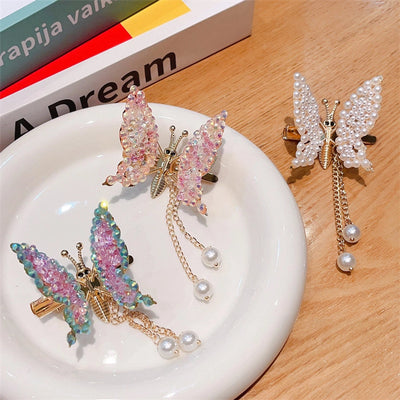 Kid'S Simple Style Butterfly Alloy Rhinestone Plating Hair Clip