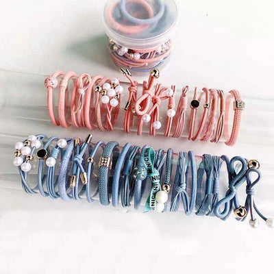 women's simple style geometric polyester pearl hair tie