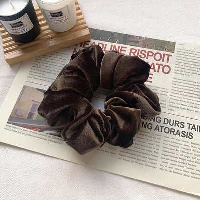 velvet oversized pure color hair scrunchies