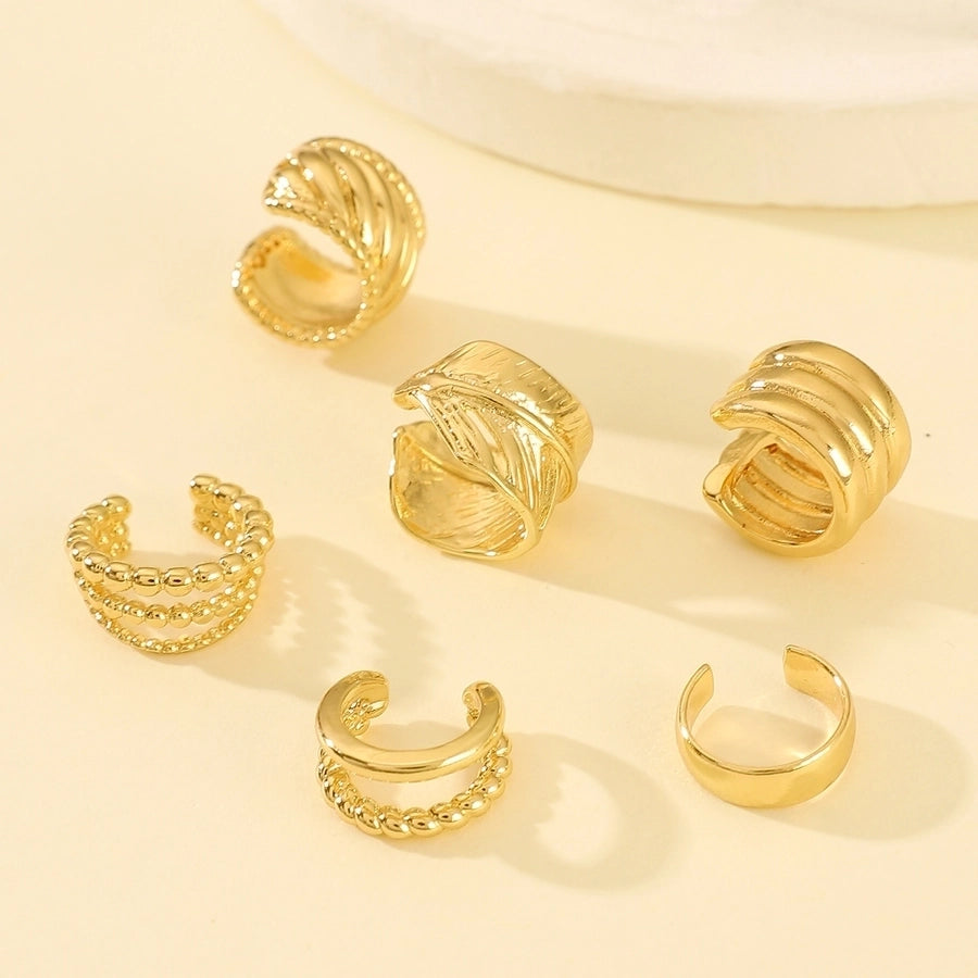 1 Piece IG Style Simple Style Geometric Plating Copper Ear Cuffs