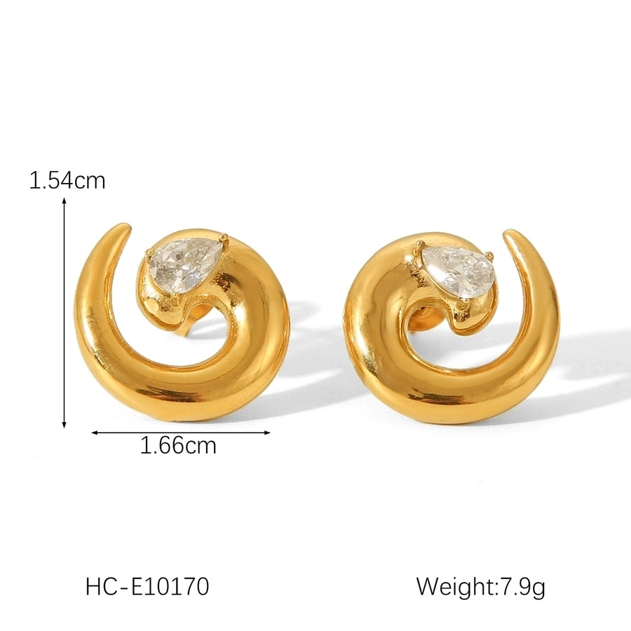 1 Pair IG Style French Style Heart Shape Bow Knot Thread 304 Stainless Steel Titanium Steel 18K Gold Plated Ear Studs