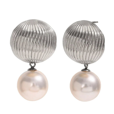 1 Pair Simple Style Geometric 304 Stainless Steel 18K Gold Plated Drop Earrings