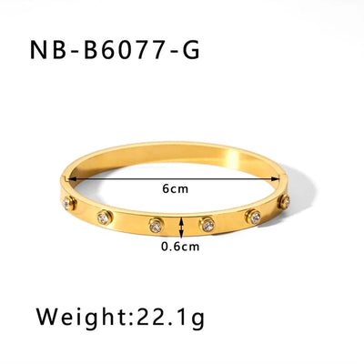 IG Style Simple Style Geometric 304 Stainless Steel Bangle In Bulk