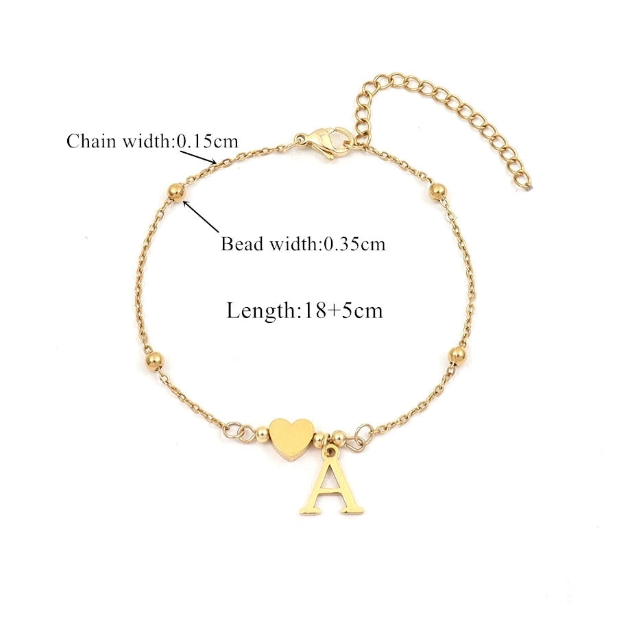 Casual Simple Style Classic Style Letter Heart Shape 201 Stainless Steel 304 Stainless Steel Bracelets In Bulk