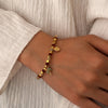 Jewelry IG Style Coconut Tree Copper Artificial Gemstones Beaded Inlay Bracelets