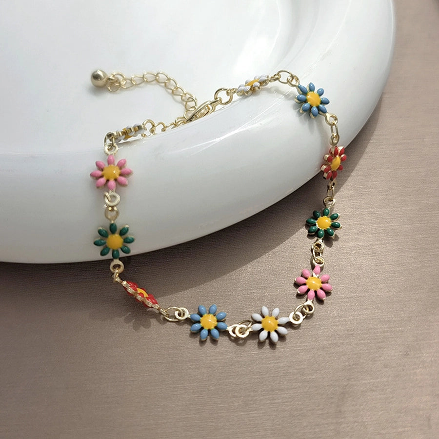 Copper Enamel Daisy Bracelets